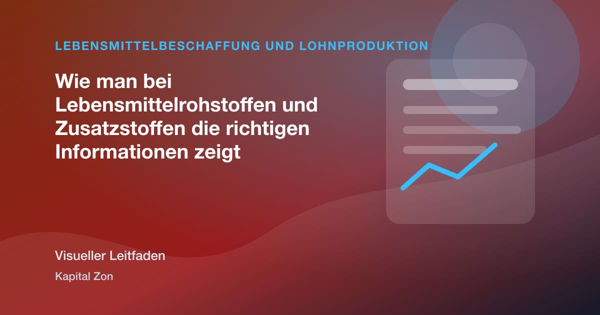Visuelle Zusammenfassung zu Wie man bei Lebensmittelrohstoffen und Zusatzstoffen die richtigen Informationen zeigt