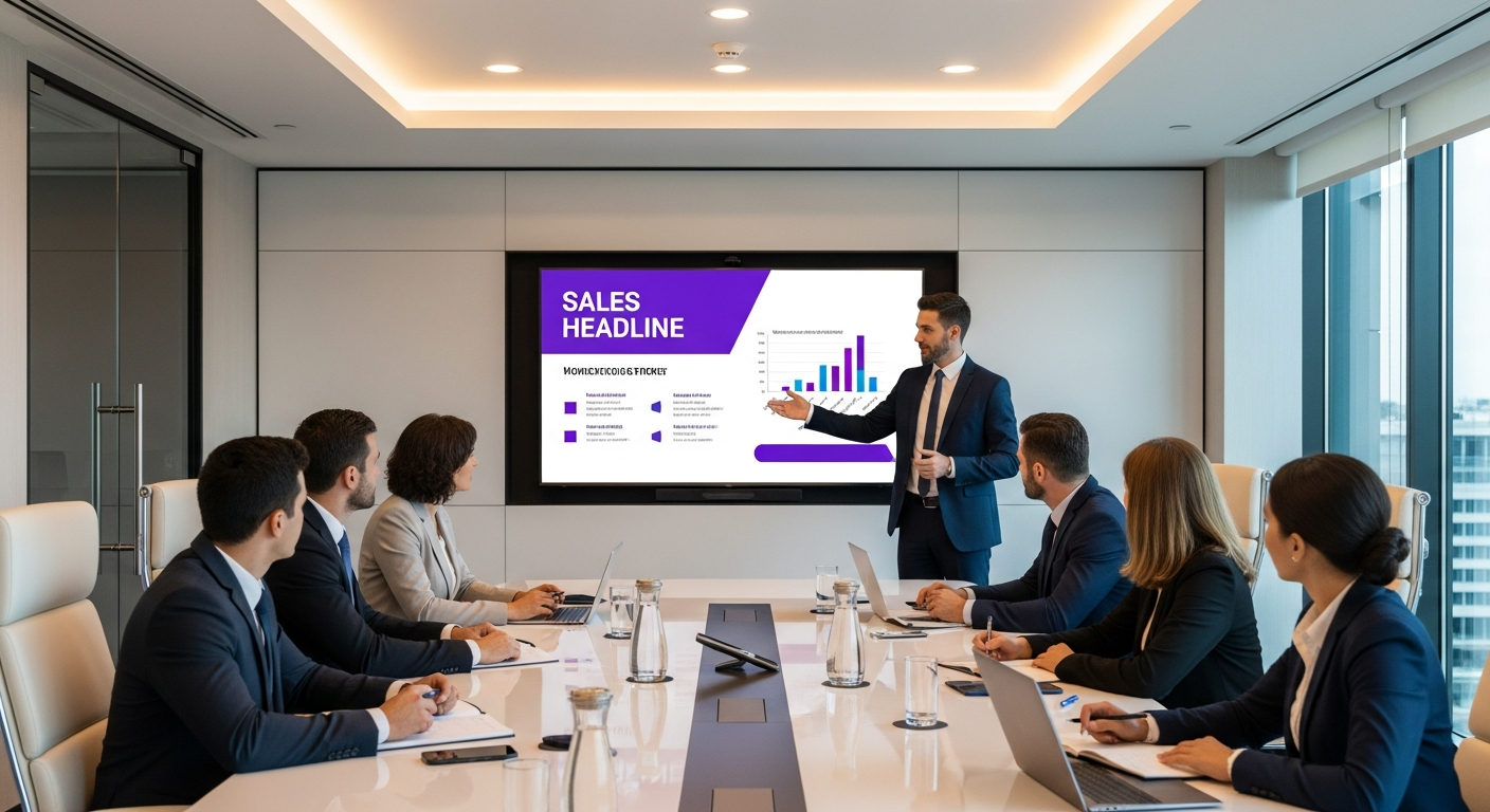 B2B Sales - Professional team meeting and contract negotiation