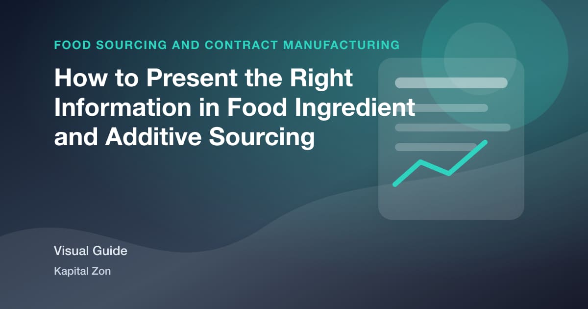 Visual summary for How to Present the Right Information in Food Ingredient and Additive Sourcing