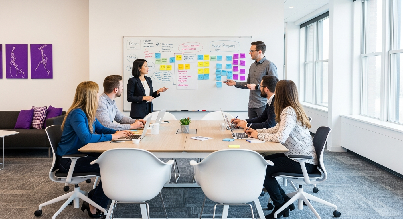 Team Dynamics - Diverse team members working together