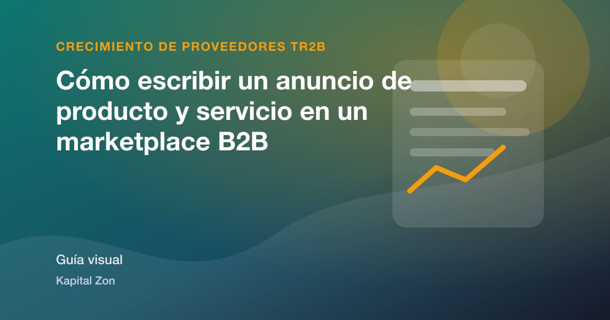 Resumen visual de Cómo escribir un anuncio de producto y servicio en un marketplace B2B