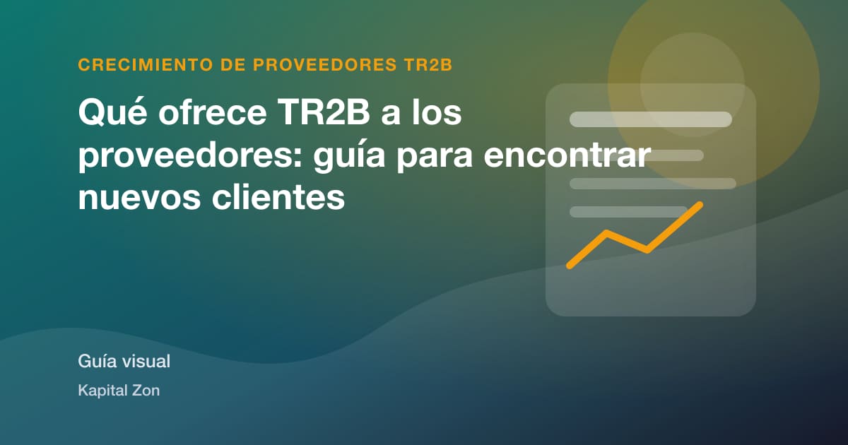 Resumen visual de Qué ofrece TR2B a los proveedores: guía para encontrar nuevos clientes