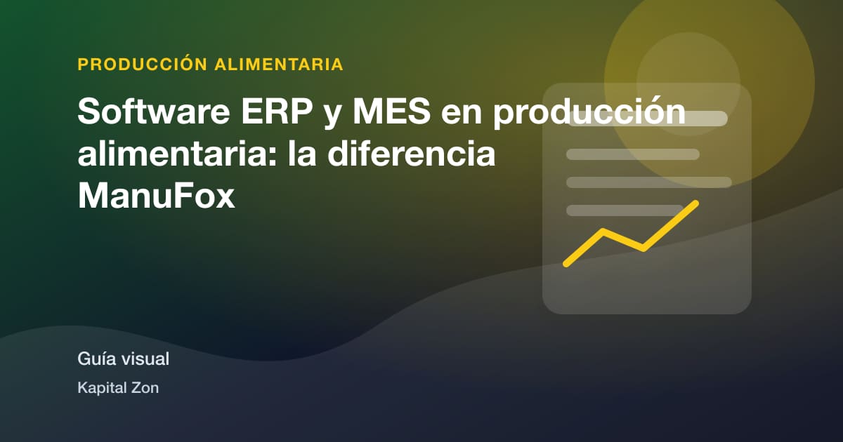 Resumen visual de Software ERP y MES en producción alimentaria: la diferencia ManuFox