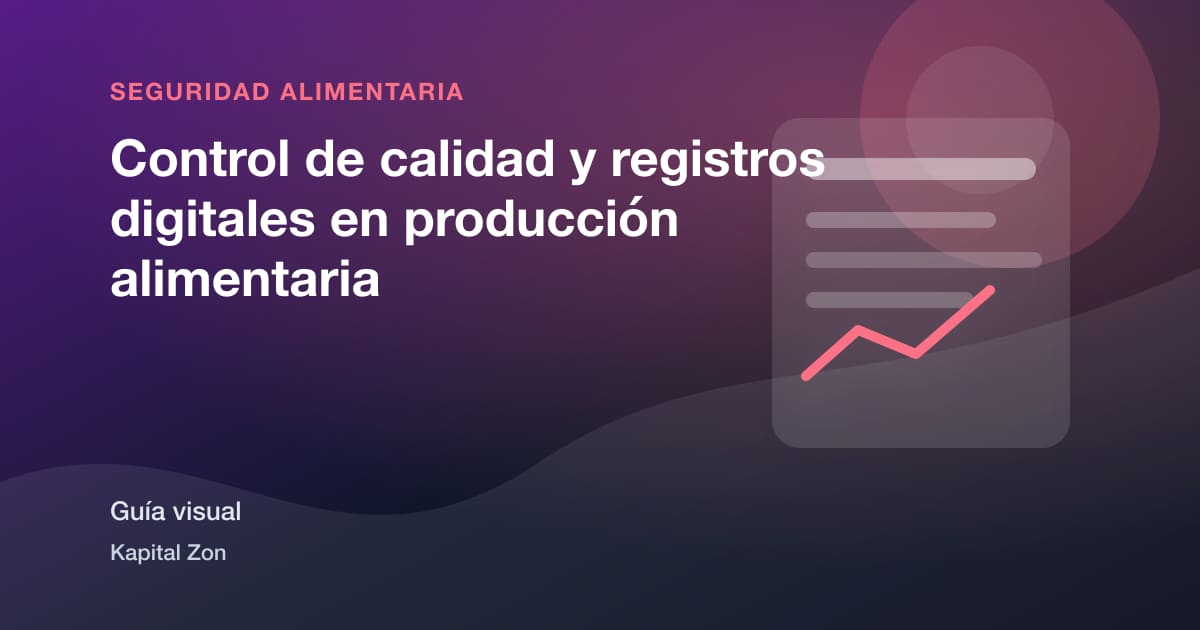 Resumen visual de Control de calidad y registros digitales en producción alimentaria