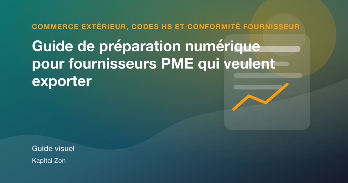Résumé visuel de Guide de préparation numérique pour fournisseurs PME qui veulent exporter