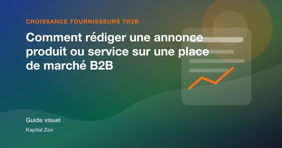 Résumé visuel de Comment rédiger une annonce produit ou service sur une place de marché B2B