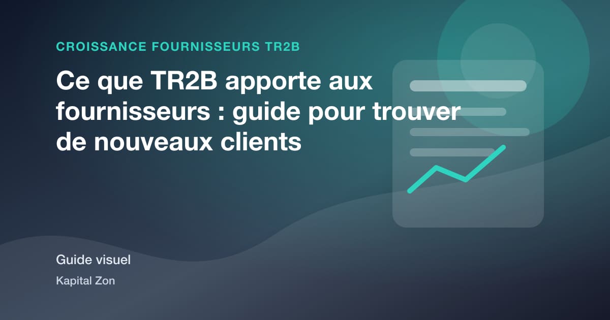 Résumé visuel de Ce que TR2B apporte aux fournisseurs : guide pour trouver de nouveaux clients