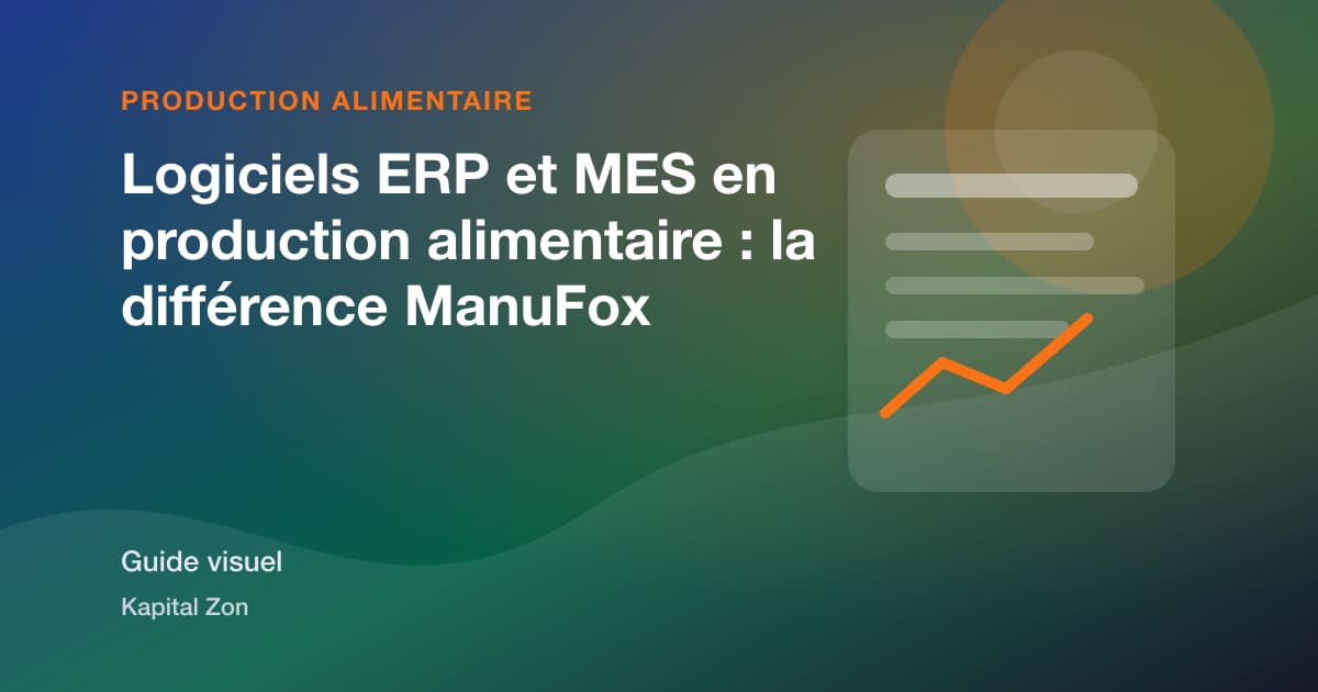 Résumé visuel de Logiciels ERP et MES en production alimentaire : la différence ManuFox