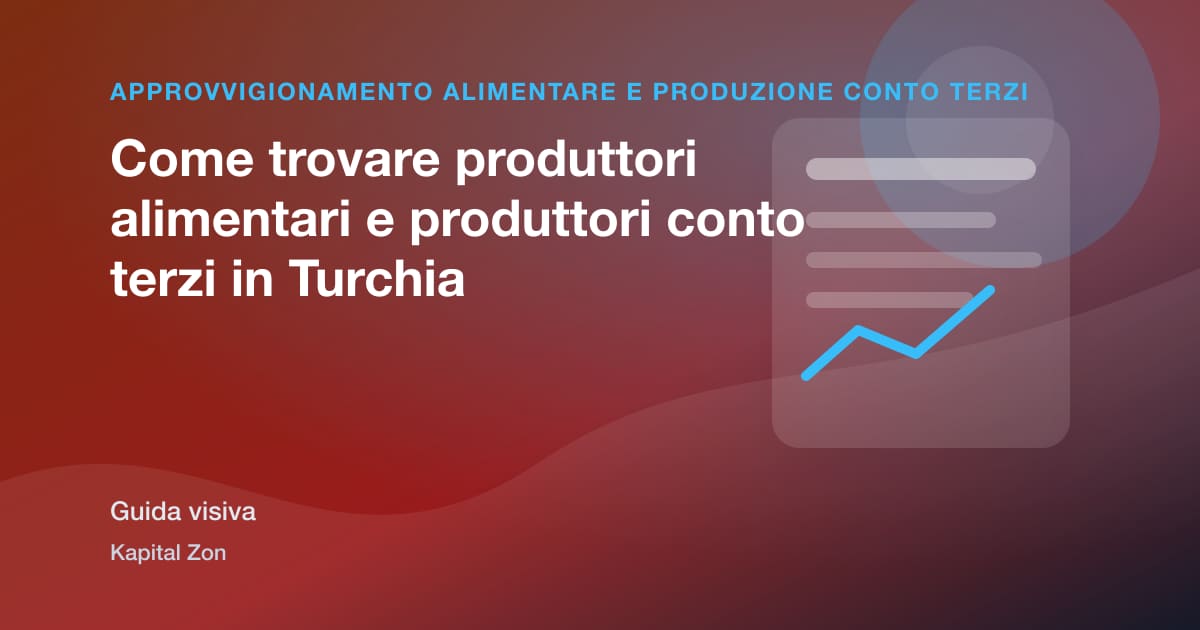 Sintesi visiva di Come trovare produttori alimentari e produttori conto terzi in Turchia