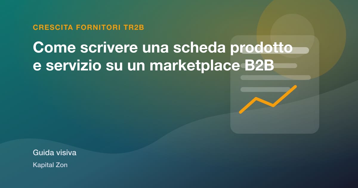 Sintesi visiva di Come scrivere una scheda prodotto e servizio su un marketplace B2B