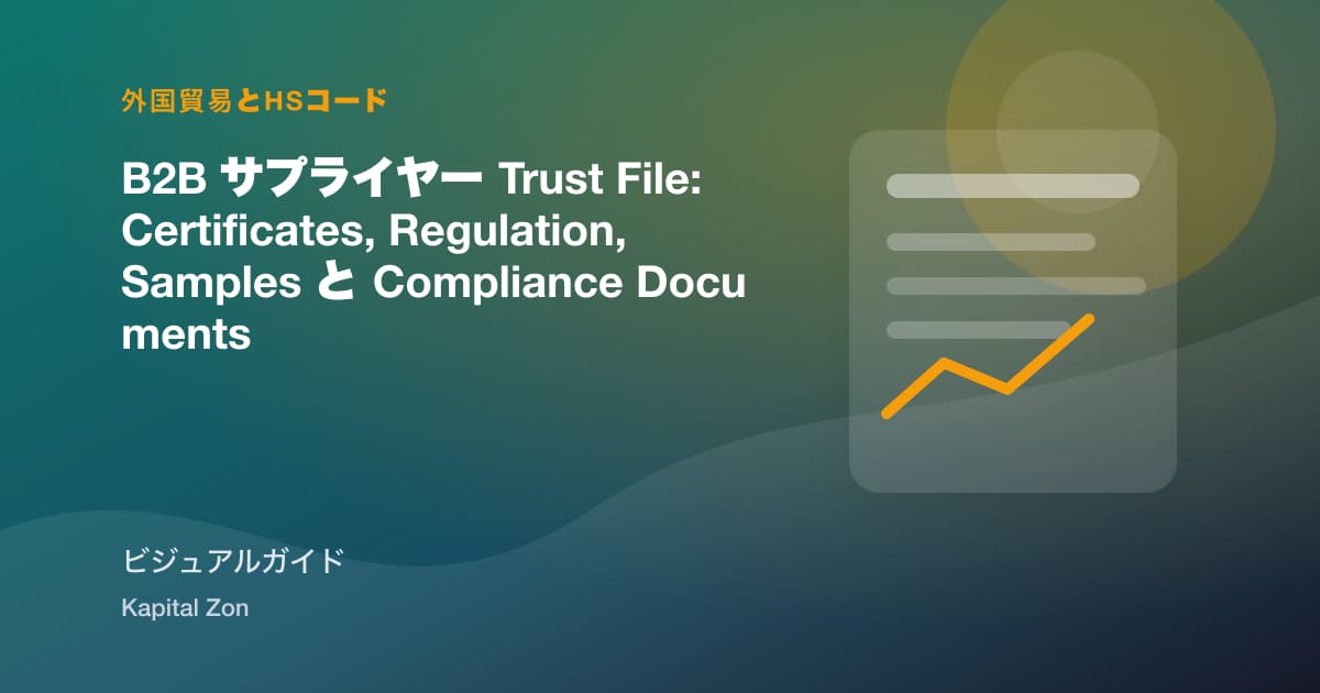 B2B サプライヤー Trust File: Certificates, Regulation, Samples と Compliance Documents