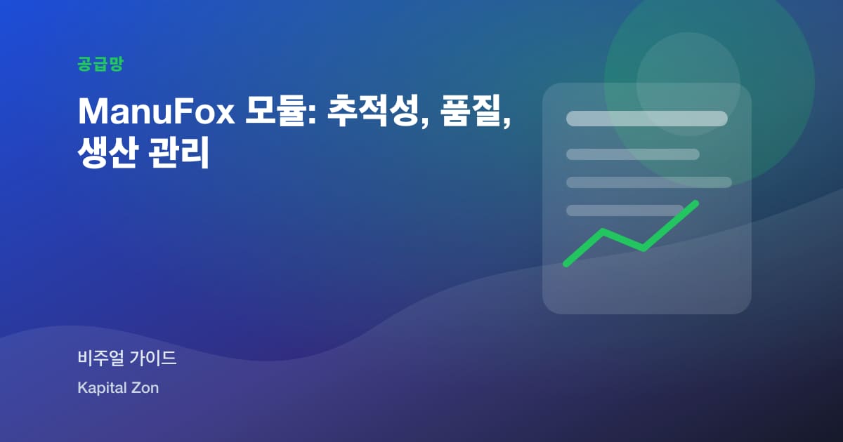 ManuFox 모듈: 추적성, 품질, 생산 관리 시각 요약