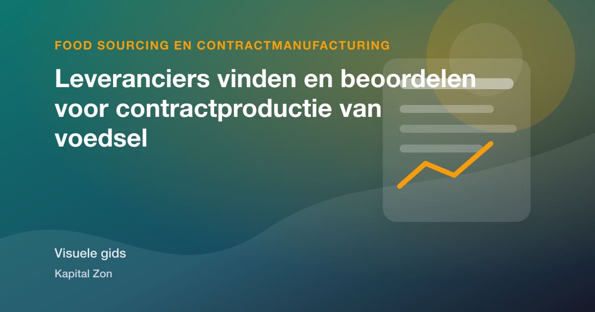 Visuele samenvatting van Leveranciers vinden en beoordelen voor contractproductie van voedsel
