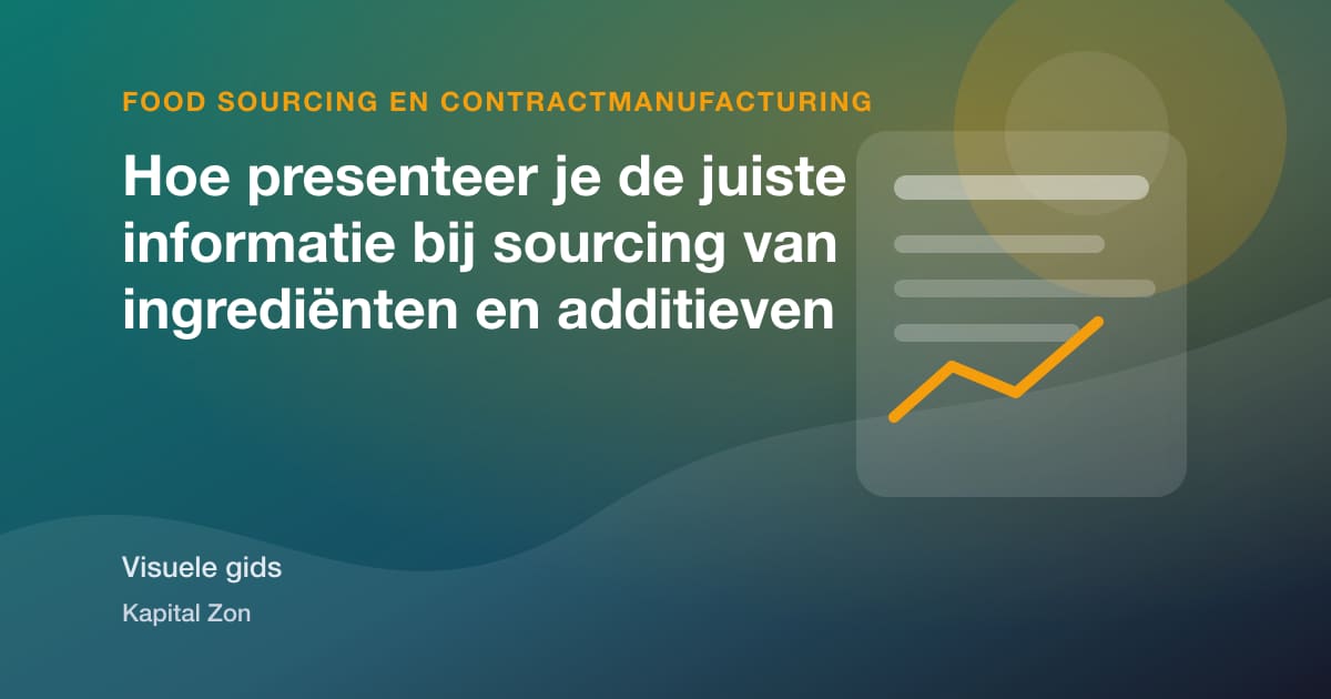 Visuele samenvatting van Hoe presenteer je de juiste informatie bij sourcing van ingrediënten en additieven