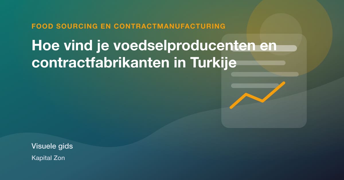 Visuele samenvatting van Hoe vind je voedselproducenten en contractfabrikanten in Turkije