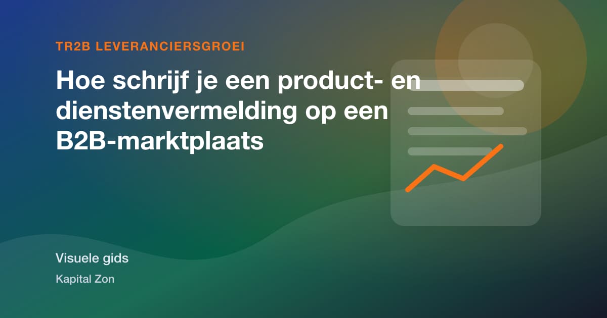 Visuele samenvatting van Hoe schrijf je een product- en dienstenvermelding op een B2B-marktplaats