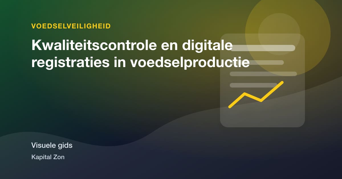 Visuele samenvatting van Kwaliteitscontrole en digitale registraties in voedselproductie