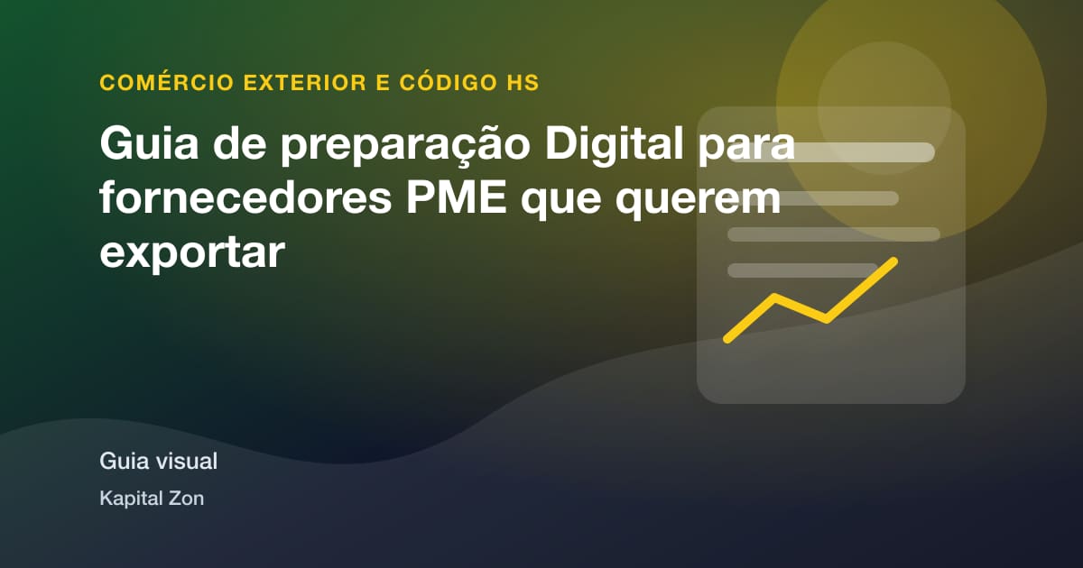 Resumo visual de Guia de preparação Digital para fornecedores PME que querem exportar