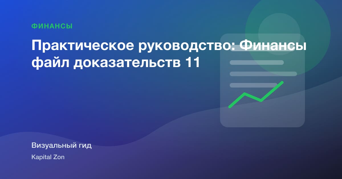 Практическое руководство: Финансы файл доказательств 11