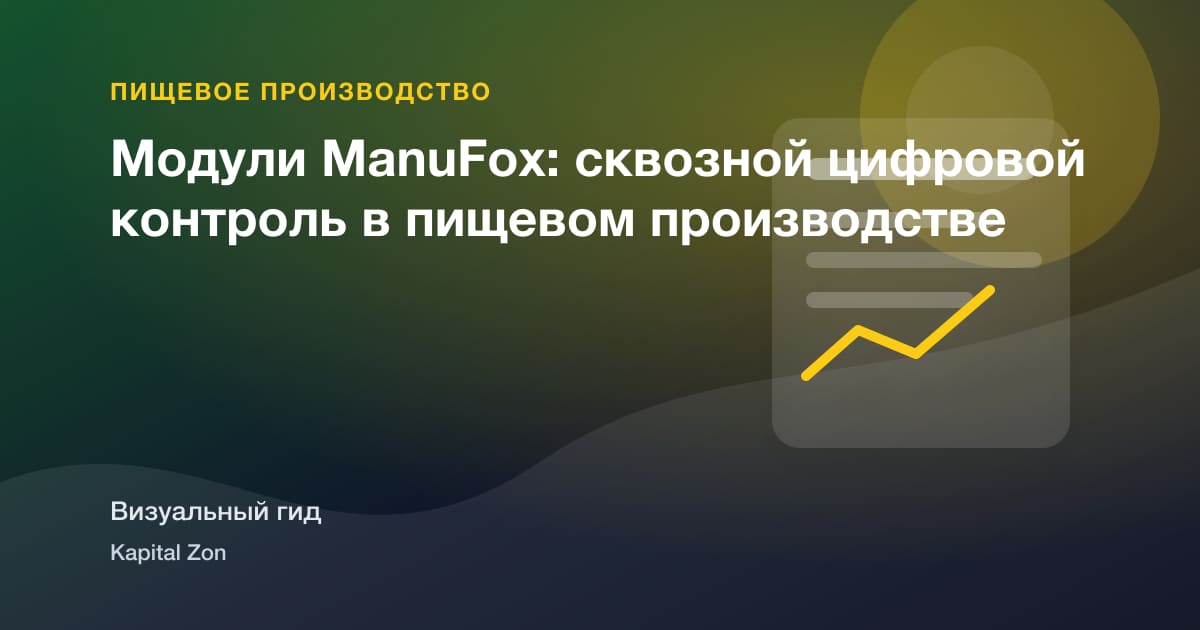 Визуальное резюме: Модули ManuFox: сквозной цифровой контроль в пищевом производстве