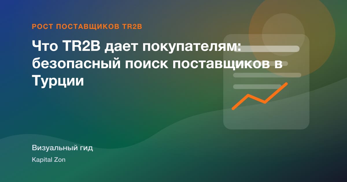 Визуальное резюме: Что TR2B дает покупателям: безопасный поиск поставщиков в Турции
