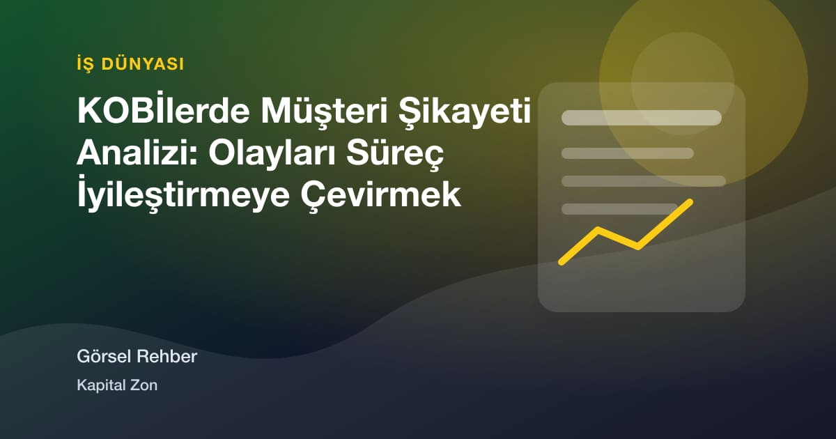 KOBİlerde Müşteri Şikayeti Analizi: Olayları Süreç İyileştirmeye Çevirmek