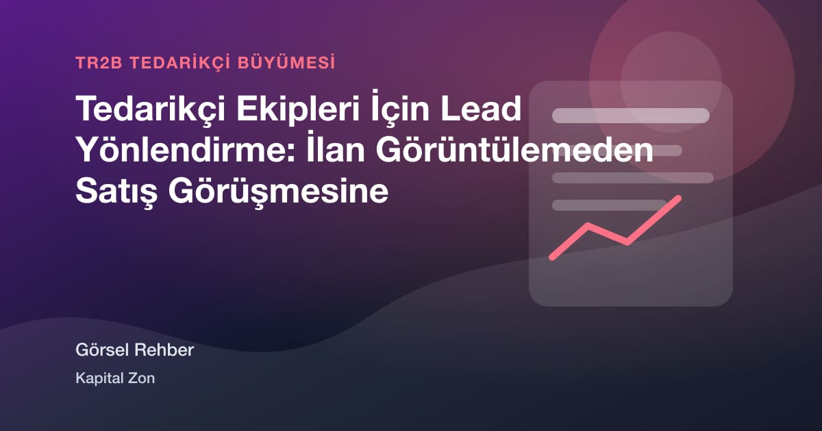Tedarikçi Ekipleri İçin Lead Yönlendirme: İlan Görüntülemeden Satış Görüşmesine
